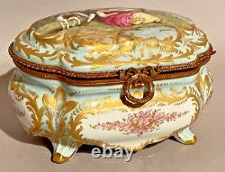 Sevres Box Antique French Louis XVI Porcelain Edouard Garnier Gilded Bronze