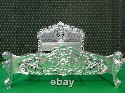 Silver French furniture ROCOCO BED Double or King size louis antique style