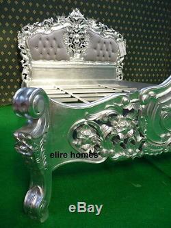 Silver French furniture ROCOCO BED Double or King size louis antique style