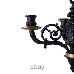 Small Antique French Louis XVI Revival Gilt Bronze Four-Light Chandelier c. 1900