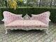 Sofa/settee/couch In French Louis Louis Xvi Style. Pink Damask With Pastel Frame