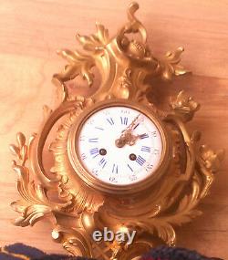 Spectacular Louis Xv, 19 French Solid Gilded Bronze Cartel Wall Clock