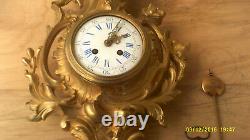 Spectacular Louis Xv, 19 French Solid Gilded Bronze Cartel Wall Clock