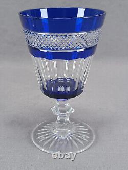 St Louis French Trianon Pattern Cobalt Cut to Clear 4 1/2 Inch Claret Wine