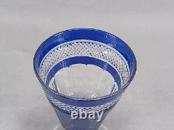 St Louis French Trianon Pattern Cobalt Cut to Clear 4 1/2 Inch Claret Wine
