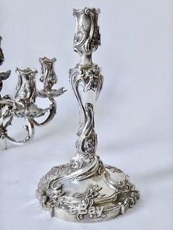 Sterling silver French Candelabra style Louis XV Rocaille candlesitck
