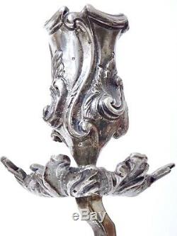 Sterling silver French Candelabra style Louis XV Rocaille candlesitck