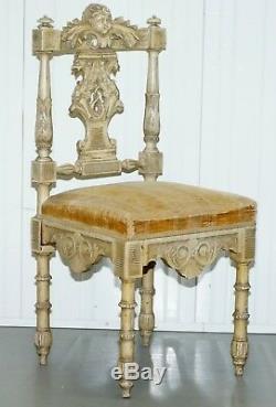 Stunning Antique French Louis Carved Occasional Chair With Cherub Detailing