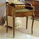 Stunning Antique Louis Xv 1900's French Marquetry Writing Desk With Leather