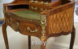 Stunning Antique Louis XV 1900's French Marquetry writing Desk with leather