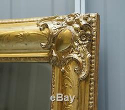 Stunning Original Louis Philippe Gold Leaf Floral Painted French Mirror 198cm