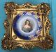 Stunning Portrait Plate Of Victorian Lady In Rococo/louis Xv Style Gilt Frame
