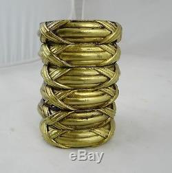 Superb Antique French 6 Rings Solid Bronze Curtain Louis XVI Style Ribbon