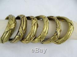 Superb Antique French 6 Rings Solid Bronze Curtain Louis XVI Style Ribbon