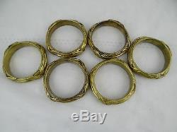 Superb Antique French 6 Rings Solid Bronze Curtain Louis XVI Style Ribbon