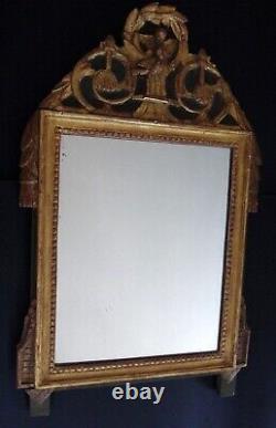 Superbe miroir oiseaux bois doré style louis XVI Antique french bird mirror XIX