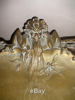 Theophile Louis Hingre French 1855-1911 Aesthetic bronze devil Tray Vide Poche