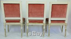 Three French Antique 18th Cen. Louis XVI Period Painted Wood Chairs, c. 1780