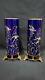 Two Antique French Hand Painted Enameled Porcelain Vases By Louis Ernie
