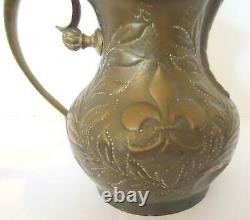 Unusual Antique French Embossed and Bright Cut Pitcher Louis XVI 1775