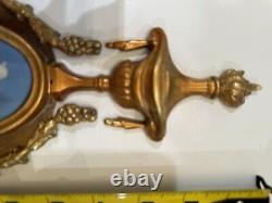 VERY RARE Pair French Louis XVI Bronze Wedgwood Sconces 19th Century Jasperware