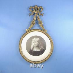 Victorian Louis XVI design bronze Photo Frame / Antique Picture French Hanging