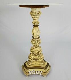 Vintage Accent Table Marble Top Cherub Putti French Louis XV Italian 23