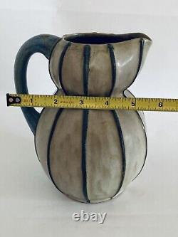 Vintage French Art Pottery Louis Lourioux France Antique Pitcher Ceramic Jug HTF