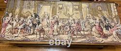Vintage French King Louis XV Court Scene Tapestry Made In Belgium 50x 18