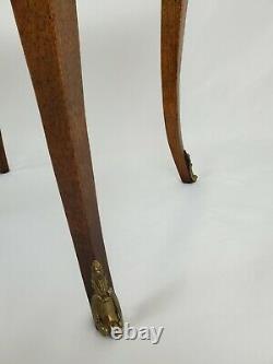 Vintage French Louis XV Tray Table Pair Brass Ormolu Inlaid Walnut Baker Furn