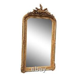 Vintage French Louis XVI Antique Gold Finish Full-Length Floor Mirror