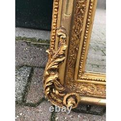 Vintage French Louis XVI Antique Gold Finish Full-Length Floor Mirror