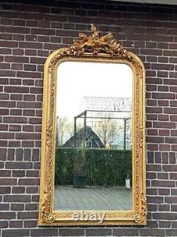 Vintage French Louis XVI Antique Gold Finish Full-Length Floor Mirror