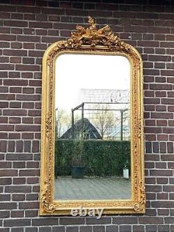 Vintage French Louis XVI Antique Gold Finish Full-Length Floor Mirror