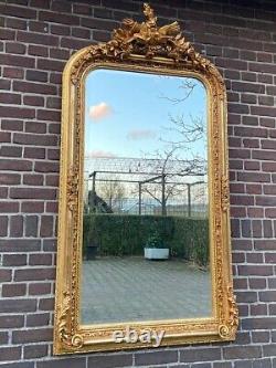 Vintage French Louis XVI Antique Gold Finish Full-Length Floor Mirror