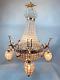 Vintage French Louis Xvi Rococo Chandelier In Gold With Deer Heads/stags Decor