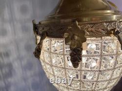 Vintage French Louis XVI Style Bronze Lantern With Antique Patina Finish