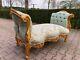 Vintage French Louis Xvi Style Sofa Settee In Gilded Beech With Pistachio Green