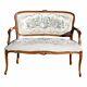 Vintage French Provincial Louis Xv Style Tapestry Settee Chateau D'ax Italy