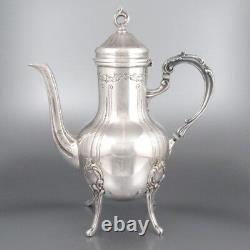 Vintage French Silver Plate Coffee Pot, Rococo Louis XV Style, Signed Udner Lyon
