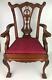 Vtg French Carved Mahogany Salesman Sample Doll Chair Louis Xv Chippendale Style