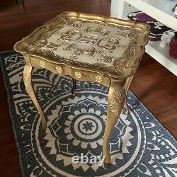 Vtg Louis XIV Gold Gilt Table French Baroque Florence Italy Hollywood Regency