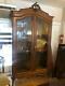 Walnut Armoire Display Cabinet Antique French Louis Xvi Tall 1880