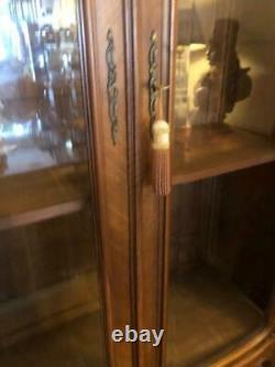 Walnut Armoire Display Cabinet Antique French Louis XVI Tall 1880