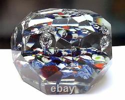 Wonderful Antique French St Louis Art Glass Faceted Paperweight