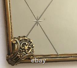 Wonderful HQ Louis XV Style French engraved Mid Century Wall Mirror brass Frame