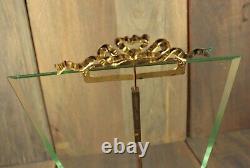 XL Antique French Nap III Gilt Brass Ribbon Beveled Glass Photo Frame Louis XVI
