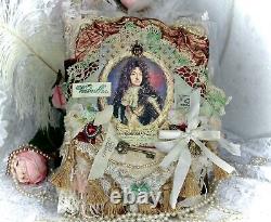 XL FRENCH LOUIS XIV VERSAILLE Antique Handmade Junk Journal, Mixed Media-KHATSART