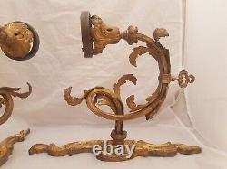 XL Large Antique PAIR French Gilt Bronze Rococo 19TH Wall Light Sconce Louis XV