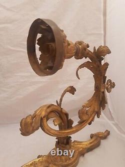 XL Large Antique PAIR French Gilt Bronze Rococo 19TH Wall Light Sconce Louis XV